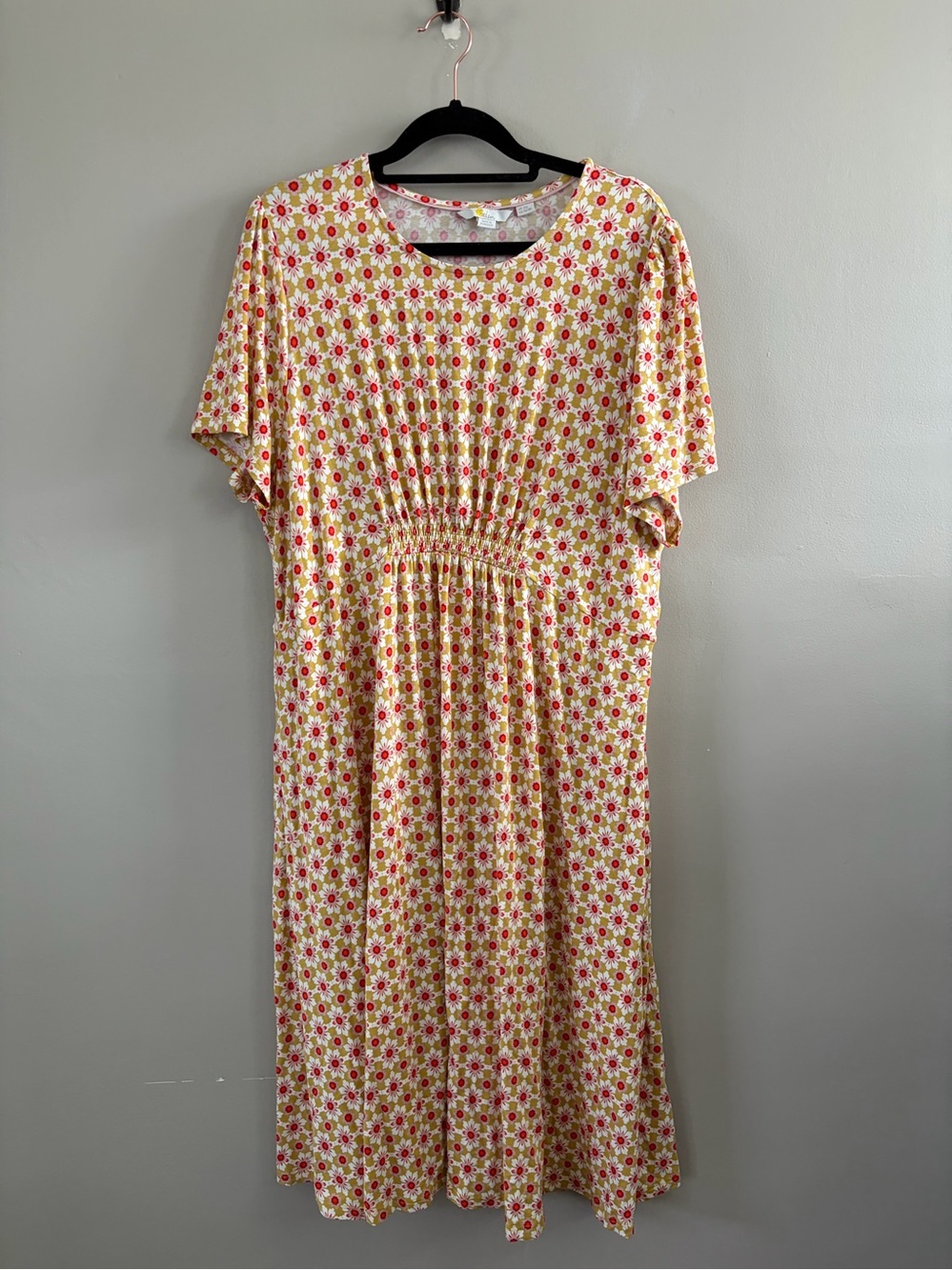 Boden Floral Crew Neck Jersey Short Sleeve Mini Dress Size 16/18L NWOT - Picture 4 of 9